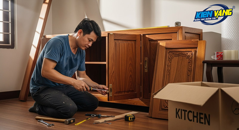 Chú ý đến tay cầm của tủ có cần tháo hay không