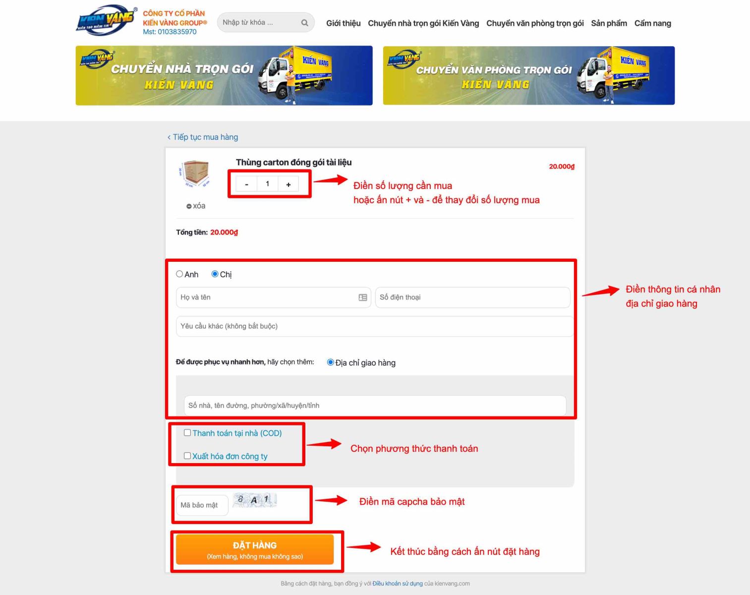 Hướng dẫn mua hàng online