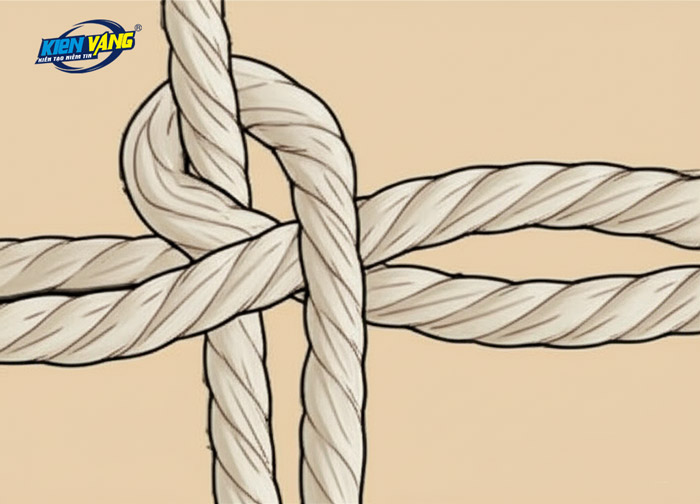 Cách buộc ghép nút đơn (Square Knot)