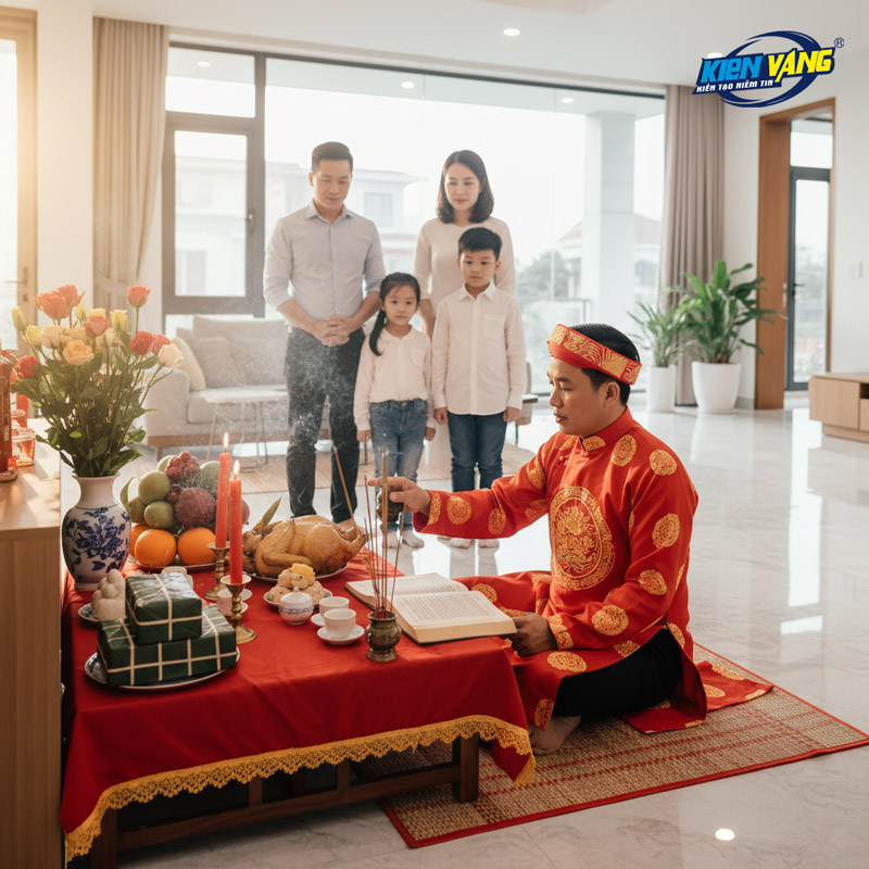 Cúng lễ nhập trạch để xin phép thần linh và tổ tiên phù hộ tại nơi ở mới