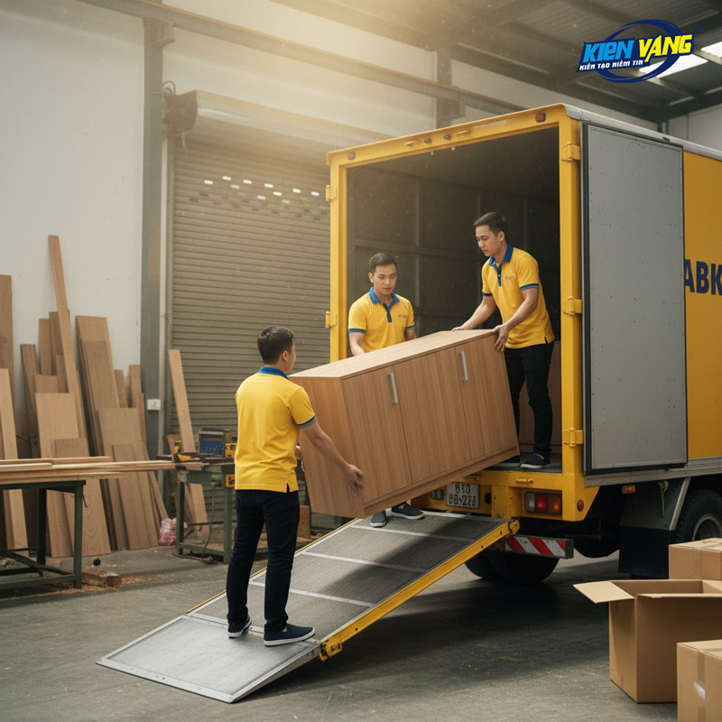 Dịch vụ vận chuyển tủ bếp trong gói chuyển nhà trọn gói của Kiến Vàng