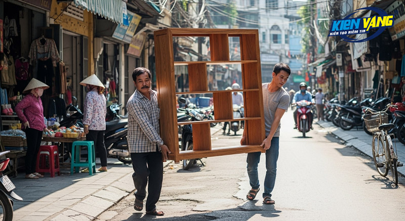 Vận chuyển kệ giá sách to cần người có sức khỏe
