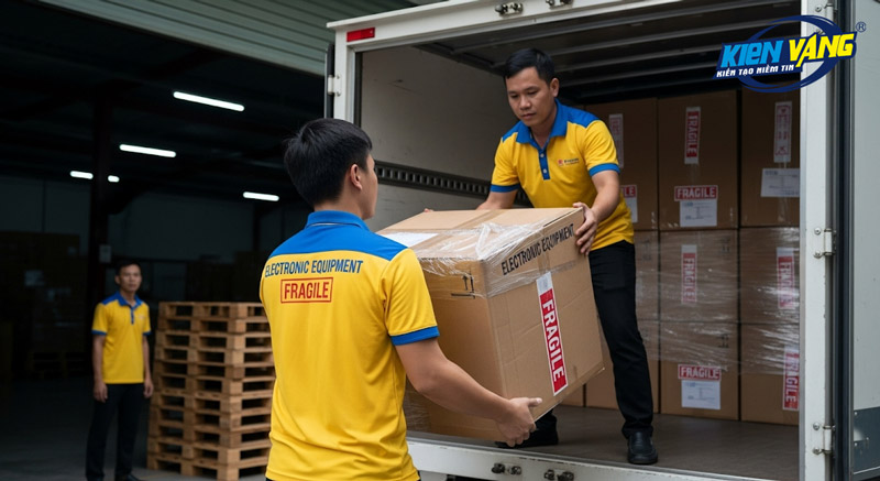 Một chuyến vận chuyển thiết bị điện tử được đóng gói chuyên dụng bởi Kiến Vàng