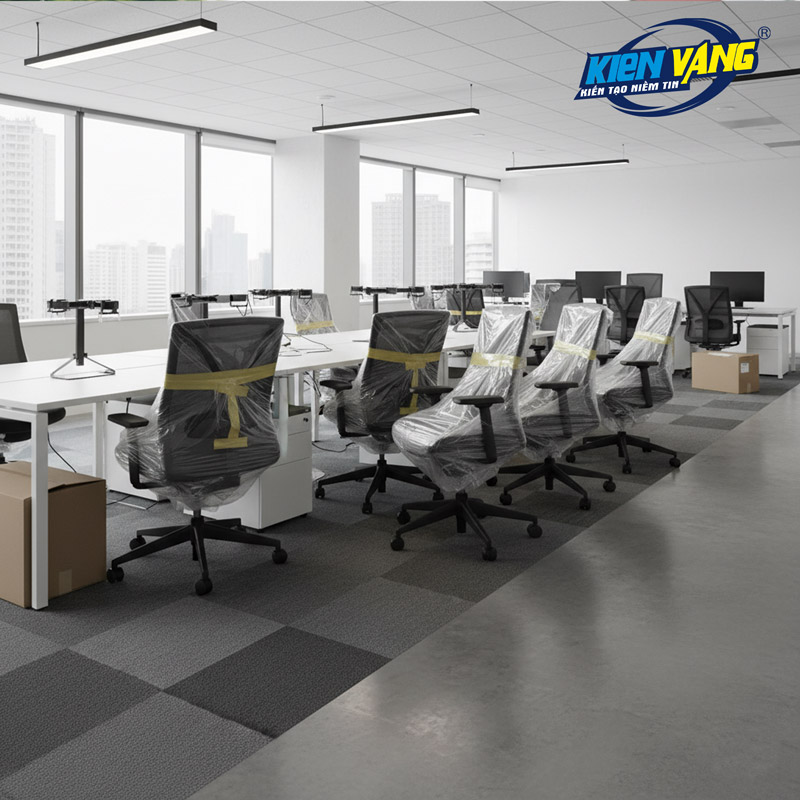 Tháo dỡ và đóng gói bàn làm việc để sẵn sàng vận chuyển