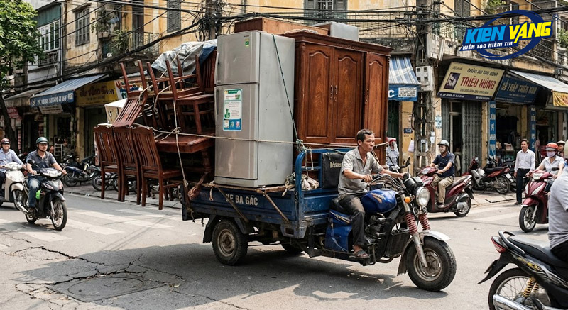 Xe ba gác chở đồ cồng kềnh sẽ làm vi phạm luật giao thông và tiềm ẩn nguy cơ tai nạn
