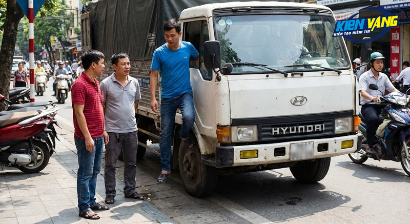 Xe tải và nhân viên không đồng bộ thương hiệu và màu sắc