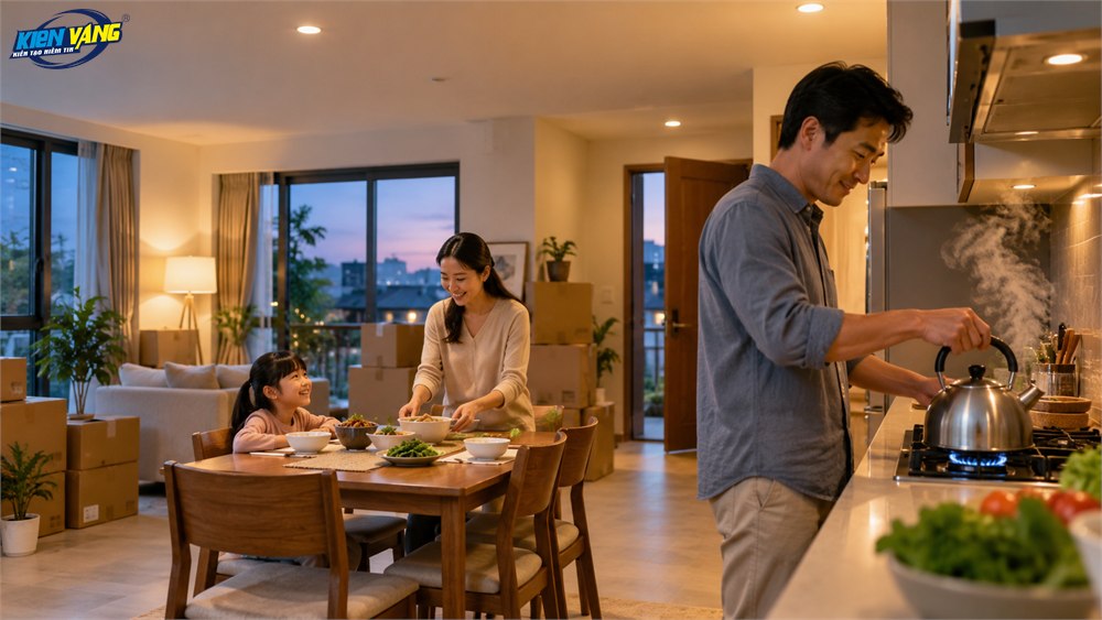 Thắp đèn nổi lửa khai bếp là bắt buộc khi về chuyển về nhà mới