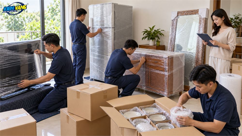 Quy trình bọc lót chống đổ vỡ an toàn, chuyên nghiệp